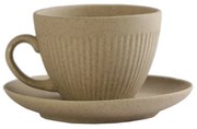 Φλυτζάνι Με Πιατάκι Cappuccino Χειροποίητο Stoneware Beige Mat Gobi ESPIEL 310ml-16x8,5εκ. OW2013K6