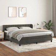 ΚΡΕΒΑΤΙ BOXSPRING ΜΕ ΣΤΡΩΜΑ ΣΚΟΥΡΟ ΓΚΡΙ 160X200 ΕΚ. ΒΕΛΟΥΔΙΝΟ 3127680