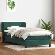 BOX SPRING ΚΡΕΒΑΤΙ ΜΕ ΣΤΡΩΜΑ ΣΚΟΥΡΟ ΠΡΑΣΙΝΟ 100X220CM ΒΕΛΟΥΔΙΝΟ 3317478