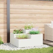 vidaXL Γλάστρα Κήπου Λευκό 100 x 100 x 48 εκ. Ατσάλι
