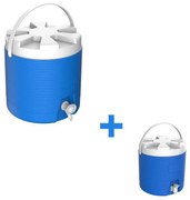 Σετ 2 θερμός νερού Kale Termos 77772, 18+6 l, βρύση για το νερό, μόνωση πολυουρεθάνης, λαβή, μπλε/λευκό