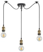 SE21-BR-10-BL3 MAGNUM Bronze Metal Pendant with Black Fabric Cable+ HOMELIGHTING 77-8690