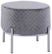 ΣΚΑΜΠΟ SINTA HM8638.01 ΑΠΟ ΓΚΡΙ ΒΕΛΟΥΔΟ ΜΕ ΑΣΗΜΙ ΒΑΣΗ 42x42x38Υ εκ.