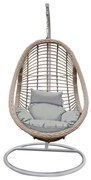 Κρεμαστή Πολυθ.Steel MADRID White/Wicker Grey/Μαξ.Ανθρακί Φ105x196cm