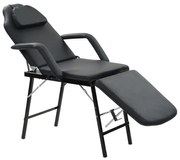 vidaXL Καρέκλα Αισθητικής Φορητή Μαύρη 185x78x76 εκ. Συνθετικό Δέρμα
