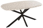 ΤΡΑΠΕΖΙ ΟΒΑΛ RODDEN  ΜΕ WERZALIT TERRAZZO-ΜΑΥΡΗ ΧΙΑΣΤΙ ΒΑΣΗ 146x94x75Υεκ