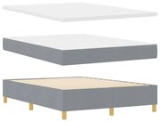 vidaXL Κρεβάτι με Ελατήρια και Στρώμα Γκρι 140x200 εκ Ύφασμα