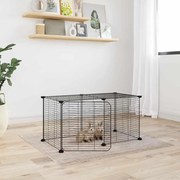 vidaXL Κλουβί Κατοικίδιων με 8 Πάνελ + Πόρτα Μαύρο 35x35 εκ. Ατσάλινο