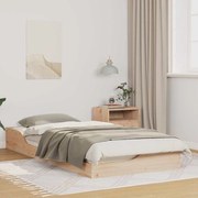 vidaXL Κρεβάτι δαπέδου Καφέ 100 x 200 cm Μασίφ ξύλο πεύκου