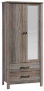 Ντουλάπα Δίφυλλη Με Καθρέπτη Tara 123-000170 84,5x52x193cm Oak Δίφυλλη