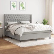 vidaXL Κρεβάτι Boxspring με Στρώμα Αν. Πράσινο 160x200εκ Υφασμάτινο