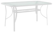 Τραπέζι Valor μέταλλο λευκό-γυαλί 120x70x70εκ 120x70x70 εκ.