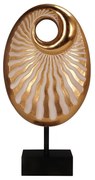 Διακοσμητικό Αντικείμενο Επιτραπέζιο Totem Espiral Oval 022511 22x8x42cm Gold-Black Πολυρεσίνη