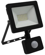 Adeleq Προβολέας LED SMD 20W Με Ανιχνευτή Κίνησης 4100K IP65 Μαύρο Με 50cm Καλώδιο 3-3902011