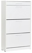 Παπουτσοθήκη Flat Megapap 18 ζεύγων σε χρώμα λευκό 75x29x128εκ.