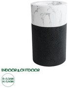 20769 GloboStar®  Artificial Garden ALMUDENA 20769 Επιδαπέδιο Πολυεστερικό Τσιμεντένιο Κασπώ Γλάστρα - Flower Pot Μαύρο με Λευκό Φ36 x Υ60cm