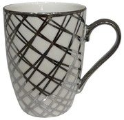 CHIC B ΚΟΥΠΑ NEW BONE CHINA ΛΕΥΚΟ SILVER D8,3xH10,5cm - 028832