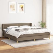 Κρεβάτι Boxspring με Στρώμα Taupe 200x200 εκ. Υφασμάτινο - Μπεζ-Γκρι