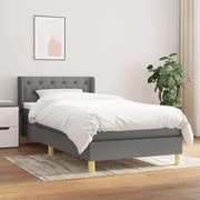 ΚΡΕΒΑΤΙ BOXSPRING ΜΕ ΣΤΡΩΜΑ ΣΚΟΥΡΟ ΓΚΡΙ 80X200 ΕΚ. ΥΦΑΣΜΑΤΙΝΟ 3130466