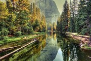 Φωτογραφία Yosemite Valley Landscape and River, California, zodebala