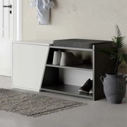 Megapap Παπουτσοθήκη Fiona Λευκό - Ανθρακί 104x37x47εκ.