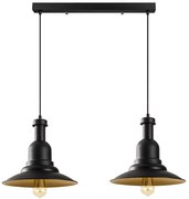 Φωτιστικό Οροφής - Ράγα Saglam 892OPV1586 65x33x130cm 2xE27 40W Black-Gold Opviq