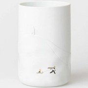 Διακοσμητικό Βάζο Dog Sled RD0092546 Φ14,5x21,8cm Multi-White Raeder Πορσελάνη