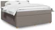 Κρεβάτι Boxspring με Στρώμα Taupe 180x200 εκ. Υφασμάτινο - Μπεζ-Γκρι