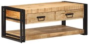 Τραπεζάκι σαλονιού 90x50x38 cm Στερεό ακατέργαστο ξύλο Mango - Καφέ