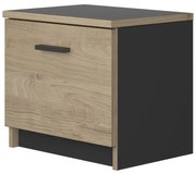 Tonight Κομοδίνο με 1 πόρτα 40x30x36εκ. Black/ Natural Chestnut