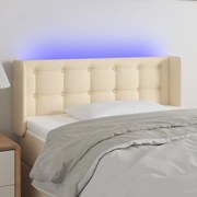 vidaXL Κεφαλάρι Κρεβατιού LED Κρεμ 93x16x78/88 εκ. Υφασμάτινο