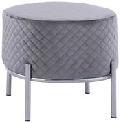 ΣΚΑΜΠΟ SINTA HM8638.01 ΑΠΟ ΓΚΡΙ ΒΕΛΟΥΔΟ ΜΕ ΑΣΗΜΙ ΒΑΣΗ 42x42x38Υ εκ.