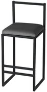 Σκαμπό Μπαρ Nordic 118BRN1169 35x35x80cm Anthracite-Black Μέταλλο