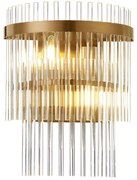 Φωτιστικό Τοίχου - Απλίκα Sabrina 4314600 24x15x30cm 2xE14 40W Clear-Gold Viokef