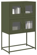 vidaXL Highboard Ελαιοπράσινο 68x39x107 cm Ατσάλι