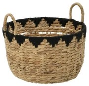 Inart Καλάθι Ψάθινο 40x32x40cm Φυσικό-Μαύρο 3-70-869-0033
