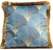 Μαξιλάρι Leaves Μπλε/Χρυσό 45x12x45 εκ. - Χρυσό