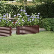 Ζαρντινιέρα Υπερυψωμένη Καφέ 114x40x36 εκ. Ατσάλι Ηλεκτρ. Βαφή 318865
