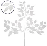 Τεχνητό Φυτό Διακοσμητικό Κλαδί M21cm x Υ27cm με 3 X Λευκά Κλαδιά και Φύλλωμα Φύκος Globostar-9055-Λευκό 09055
