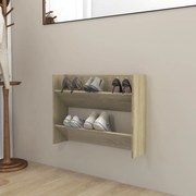 vidaXL Παπουτσοθήκη Τοίχου Sonoma Δρυς 80x18x60 εκ. Μοριοσανίδα