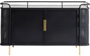 Μπουφές Fence Μεταλλικός Μαύρος 120x40x70 εκ. - Μαύρο