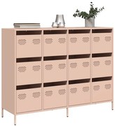 vidaXL Ντουλάπι Ροζ 135x39x103,5 εκ. από Χάλυβα Ψυχρής Έλασης