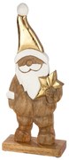 Φιγούρα Santa -Natal- Αλουμίνιο Mango Ξύλο Ecru Χρυσό Λευκό PU 4 16.5x7x40.5cm