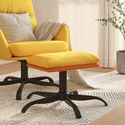 Υποπόδιο Μουσταρδί 60x60x36 εκ. Ύφασμα &amp; Συνθετικό Δέρμα 341614