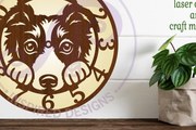 Intra απο ξύλο plywood 3mm-4mm πάχος Border Collie Dog Ρολόι τοίχου με λέιζερ Δίασταση 8x8 cm INTRAFABR-107998646