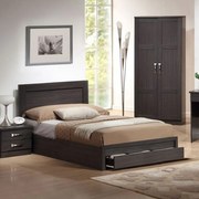 Κρεβάτι Melany HM346.01 Με Ένα Συρτάρι Για Στρώμα 90Χ190cm Zebrano Μονό Μελαμίνη