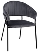 Intrahome ΠΟΛΥΘΡΟΝΑΚΙ LILONGWEKUCASABLANCALCASABLANCA_LUMPURERLEY .01 ΑΠΟ ΒΕΛΟΥΔΟ ΓΚΡΙ ΜΕ ΜΕΤΑΛΛΙΚΟ ΣΚΕΛΕΤΟ 55x50x82Υ εκ. intraho-1636331