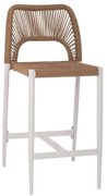 Σκαμπό Μπαρ HM5920.01 Μεσαίου Ύψους 46x58x95cm White-Beige