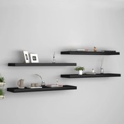 Ράφια Τοίχου 4 τεμ. Μαύρα 90x23,5x3,8 εκ. MDF 323840