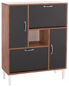 ΠΑΠΟΥΤΣΟΘΗΚΗ MEDY HM18187.02 ΜΕΛΑΜΙΝΗ ΣΕ ΦΥΣΙΚΟ &amp; ΑΝΘΡΑΚΙ-ΜΑΥΡΑ ΠΟΔΙΑ 85x30x108.5Υεκ